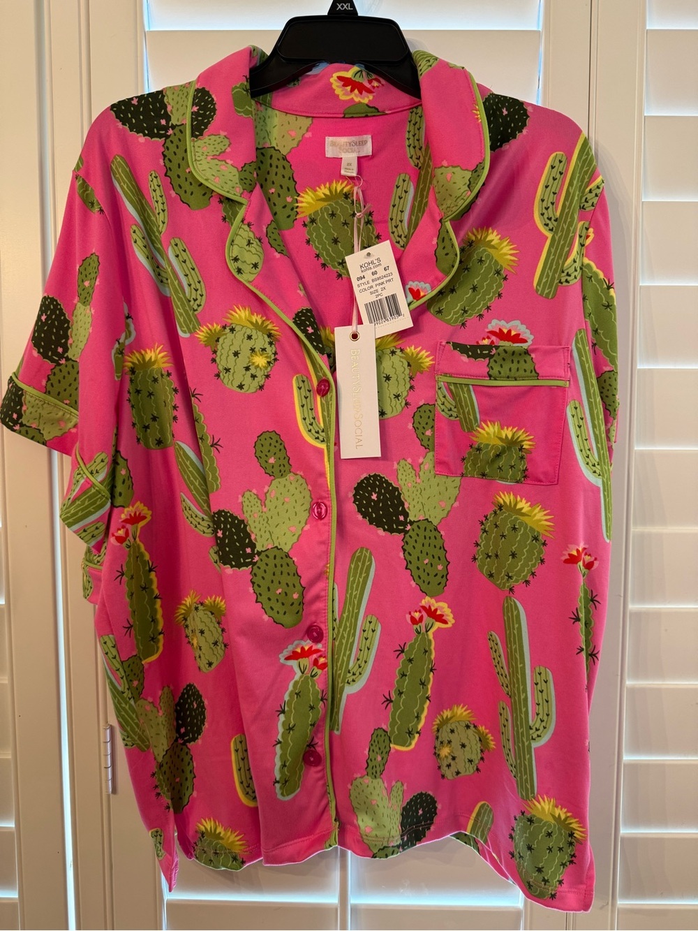 Beauty sleep social cactus pajama set 2X